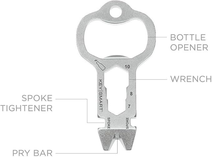 KeySmart AllTul Owl - 4-in-1 Everyday Carry Multi-Purpose Keychain Multitool with Bottle Opener, Wrench, Spoke and Crowbar Ideal Utility Tool for Camping, Fishing Etc.