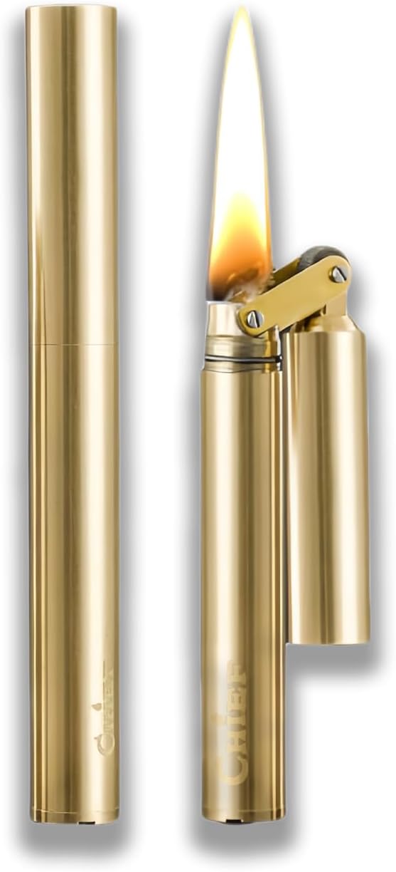 Cool Embossed Design Kerosene Wheel Lighter Refillable Eco-Friendly, Vintage Dazzling & Ultra-Cool, Unique for Men Candles Gift Camping BBQ (No Kerosene) (18#)