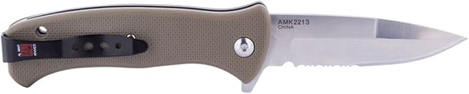 Al Mar Mini SERE 2020 Linerlock Assisted Tan Folding Pocket Knife Serrated