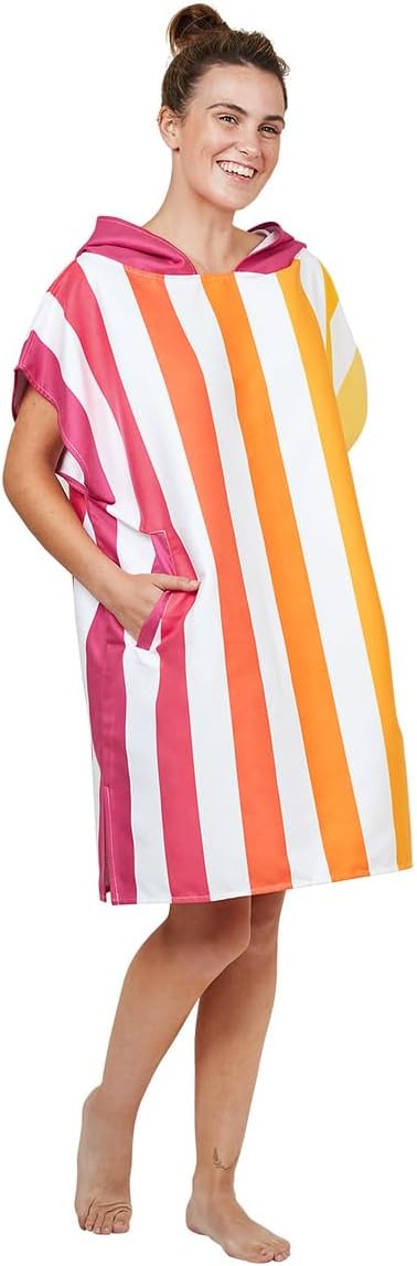 Dock & Bay Adult Poncho - Hooded Towel with Deep Pockets, Changing Robe - Quick Dry - Compact, Lightweight - Includes Bag