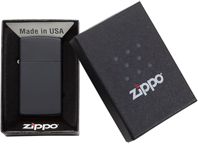 Zippo Slim Black Matte Pocket Lighter