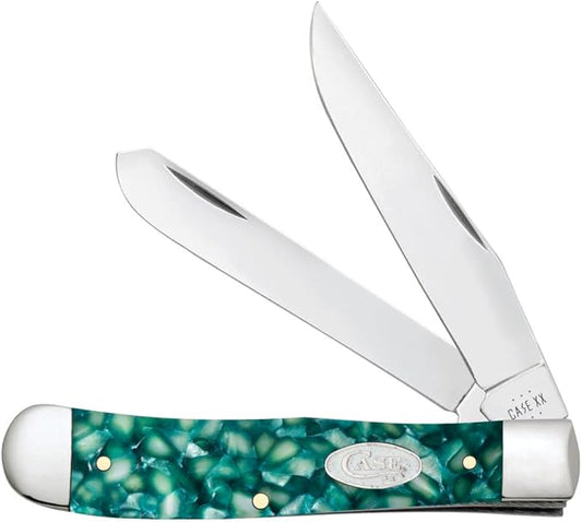 Case XX Knives Trapper Green Sparxx Kirinite 71380 Stainless Steel Pocket Knife