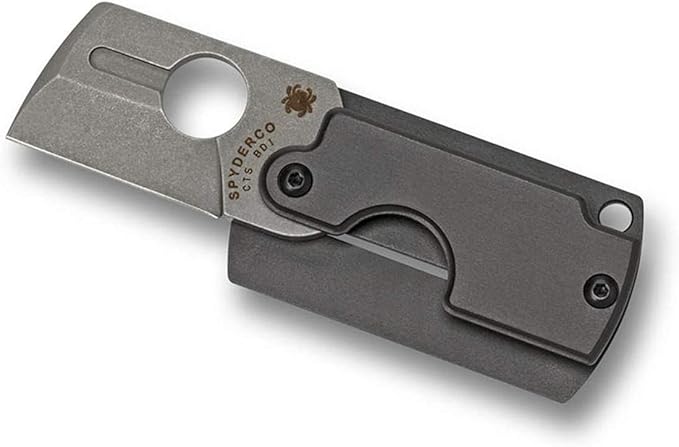 Spyderco Dog Tag Gen 4 Non-Locking Knife with 1.18" CTS BD1 Steel Blade and Durable Black Aluminum Handle - PlainEdge - C188ALP