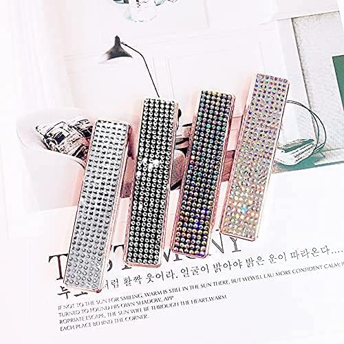 Rhinestone Lighter Electric Lighter Rechargeable Bling Glitter USB Lighter Flameless Girls Lighter for Women (Pink)