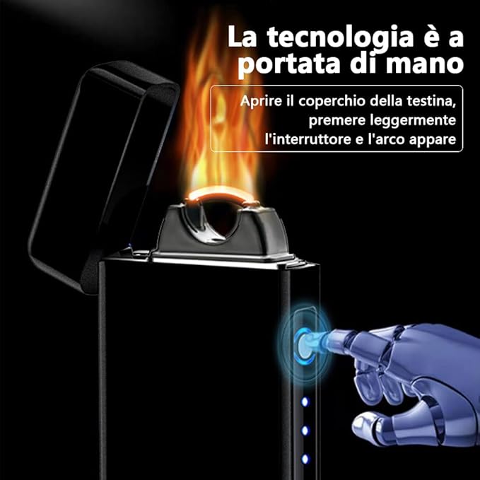 YOZWOO Rechargeable Lighter USB Plasma Electric Lighter High Power Flame Arc Lighter Windproof Camping Lighter Cool Lighter with Exquisite Box for Men and Women Holiday (Frosted Black)