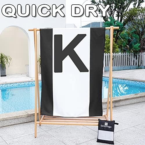 Genovega Oversized Monogrammed Microfiber Beach Towels Sandproof Compact for Men Women