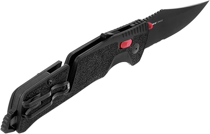 SOG Trident at Ambidextrous Professional Partially Serrated Folding Knives | Heat-Treated CRYO D2 Stainless Steel Blade