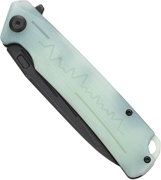 Sitivien ST136 Folding Knife,D2 Blade,G10 Handle EDC Tool Knife for Outdoor Hiking Camping(Jade)