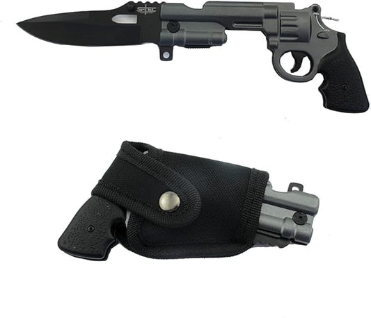 Revolver Folding Knife 44 Mag Assist Open Pocket Knife Tool