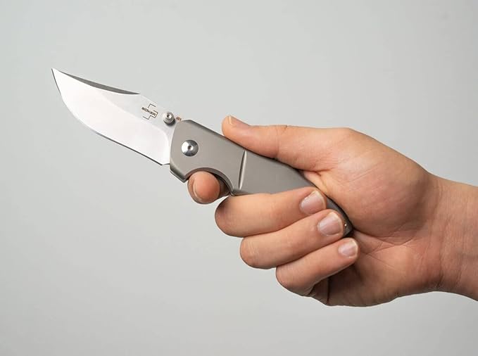 Boker Plus Jive - knife with titanium handle scales - folding knife with D2 blade - small knife with clip
