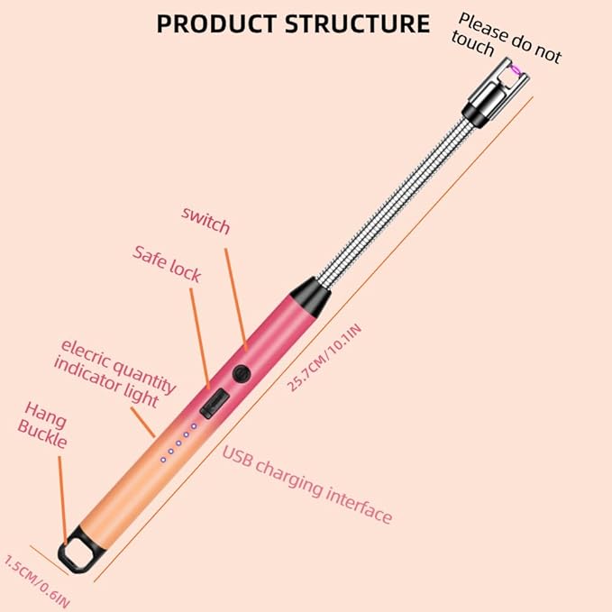 Gifts for Her,2 Pack Electric Lighters for Candle,Flameless Candle Lighter with USB Charging, Windproof,Aromatherapy,Candles,BBQ,Kitchen,Camping,Gifts for Mom, Stocking Stuffers. (Gradient Pink)