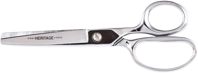 Klein Tools 108XB Scissors, Made in USA, Straight Trimmers with Extra Blunt Tips for Almost Any Fabric, 7-3/4-Inch