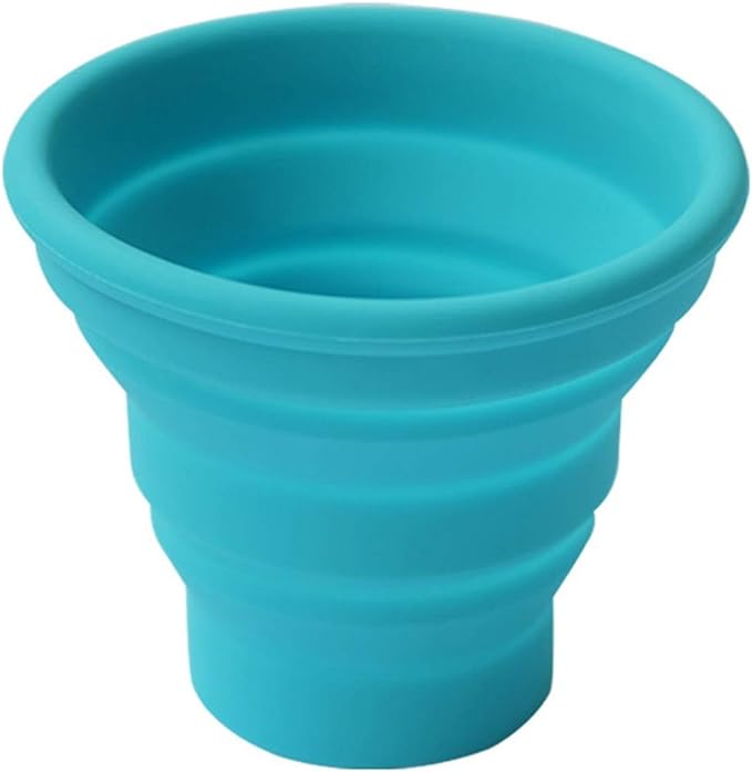 Silicone Collapsible Travel Cup for Outdoor Camping and Hiking (1 Pack) (Blue)