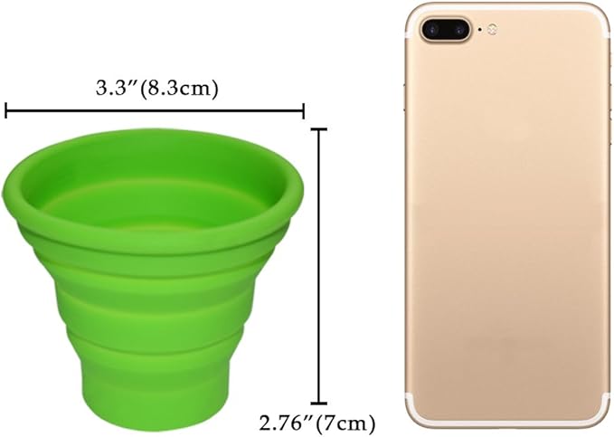 Silicone Collapsible Travel Cup for Outdoor Camping and Hiking (1 Pack) (Green)