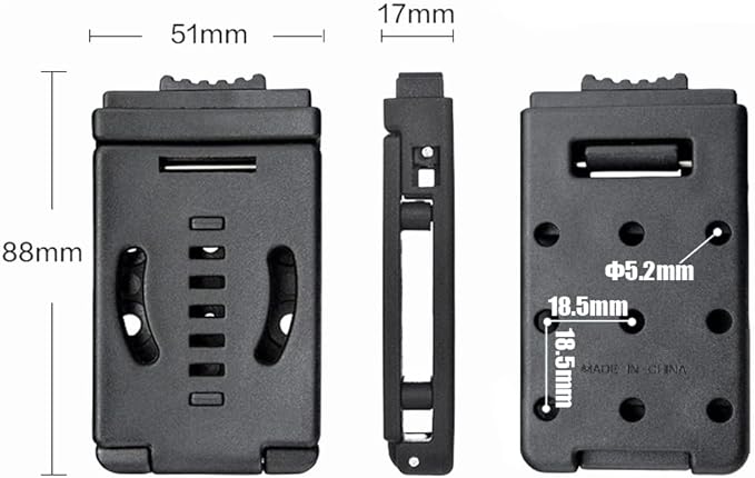 2-Pack Knife Belt Clip Outdoor Loops Gun Blade Sheath Tool Lock with Mounting Hardware, Mag Pouches Sheath Holster, Universal Utility EDC Belt Clip Camping DIY Clip Gun Holsters(Black)
