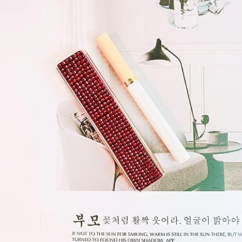 Rhinestone Lighter Electric Lighter Rechargeable Bling Glitter USB Lighter Flameless Girls Lighter for Women (red)