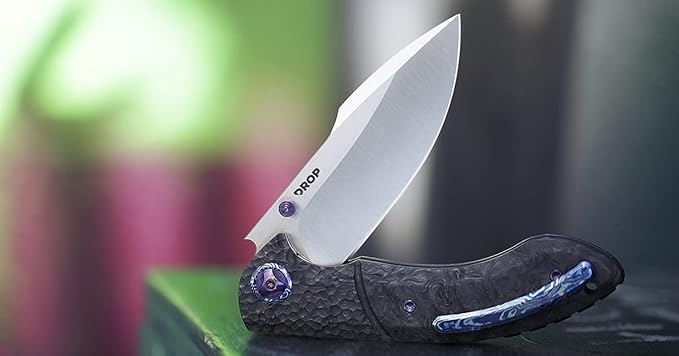 Drop + Eric Ochs Orca Titanium Liner Lock Folding Pocket Knife, EDC, Collector's Knife