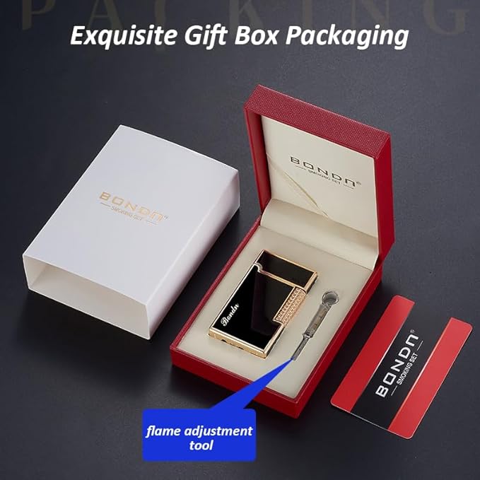 Lighters Soft Flame Lighter Windproof Refillable Butane Traditional Cigar Lighter Good for Cigarette Cigar Candle Camping Hiking Fishing BBQ (Silver)