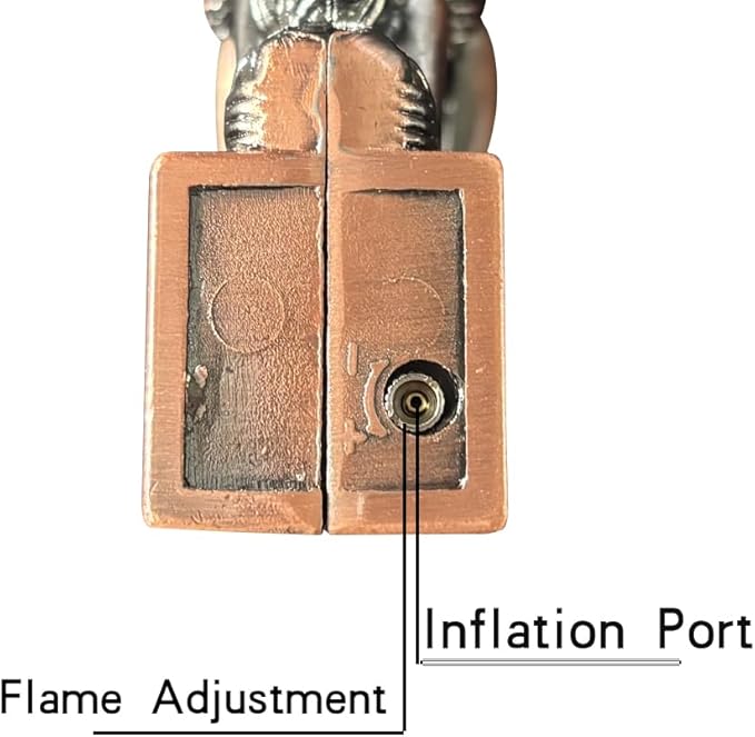 Retro Red Bronze Cool Butane Torch Lighters,Refillable Adjustable Jet Flame Lighter,Windproof,Gift for Men Candles Camping BBQ (No Butane Fuel)