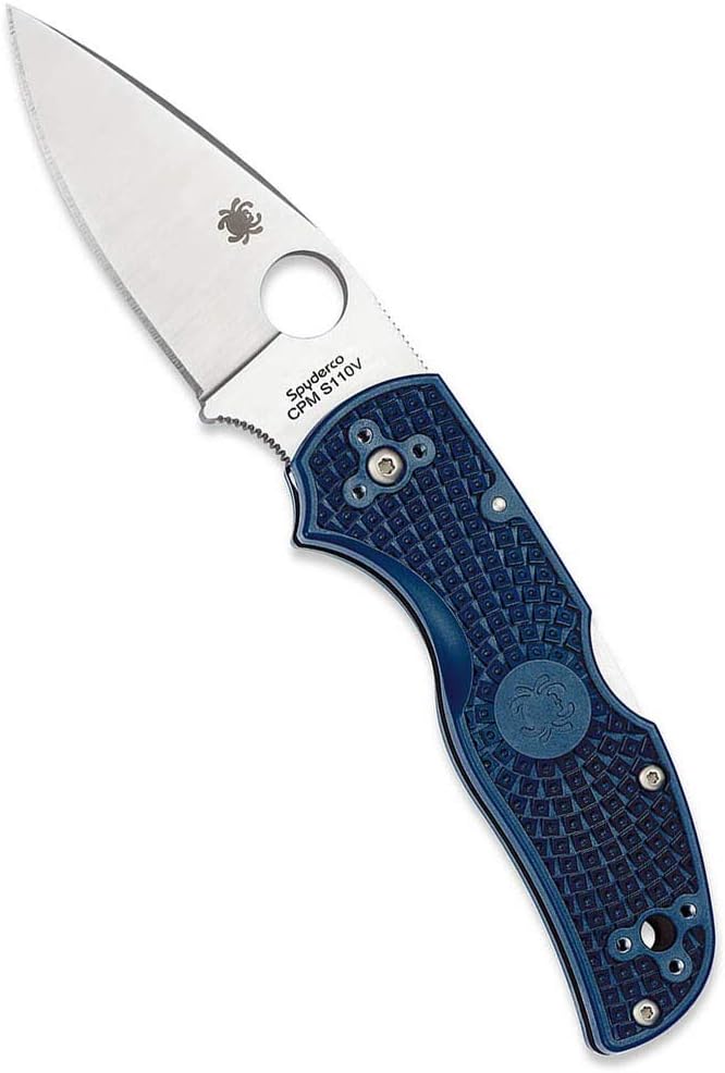 Spyderco Native 5 Lightweight Signature Knife with 2.95" CPM S110V Steel Blade and Dark Blue FRN Handle - PlainEdge - C41PDBL5