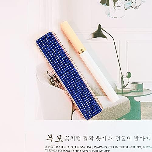 Rhinestone Lighter Electric Lighter Rechargeable Bling Glitter USB Lighter Flameless Girls Lighter for Women (Blue)