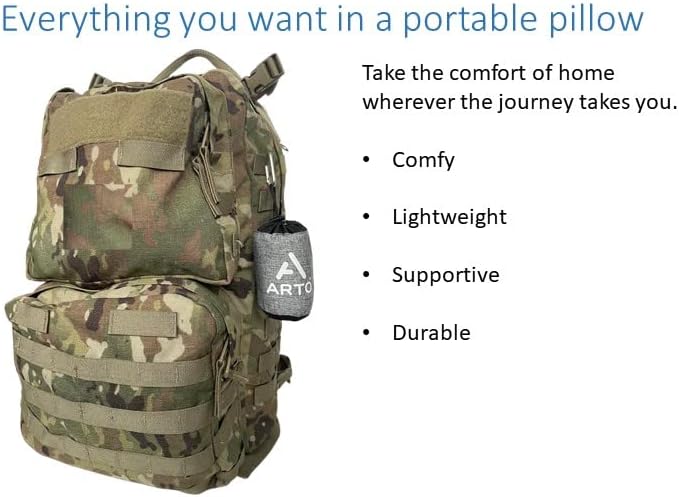 Arto Pillow- Inflatable- Ergonomic, lightweight, water-resistant, and durable Neck support for all sleeping positions. Perfect for camping, hiking, backpacking, and travel.