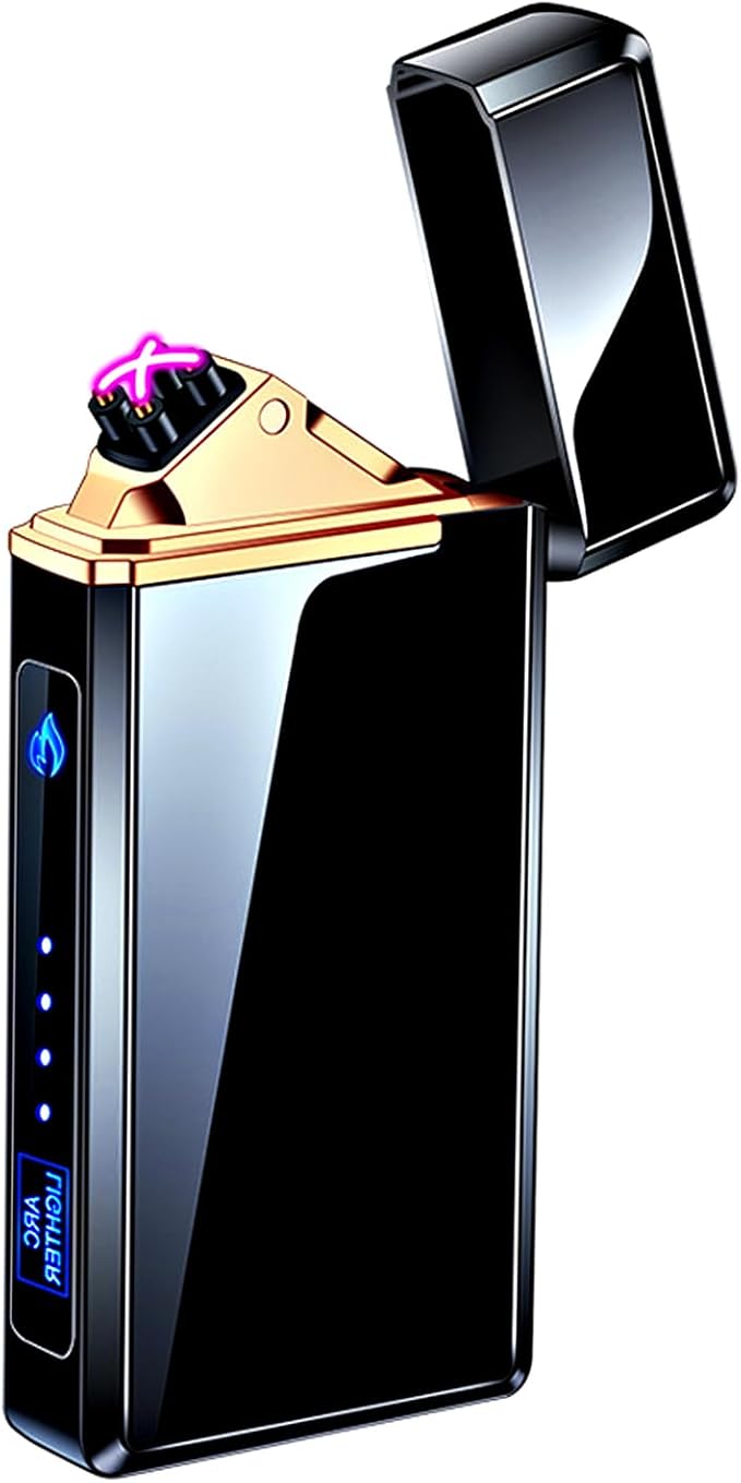 Electric Lighter, Rechargeable Lighter, Plasma Lighter, Waterproof USB Gifts for Men, Arc Flameless Lighters for Candle Incense, Outdoor Cooking Camping, Hiking Gear