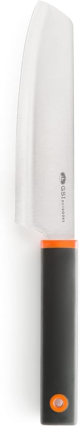 GSI Outdoors Santoku 6" Chef Knife, Compact Stainless Steel Knife with Protective Sheath for Camping, Picnics & BBQs