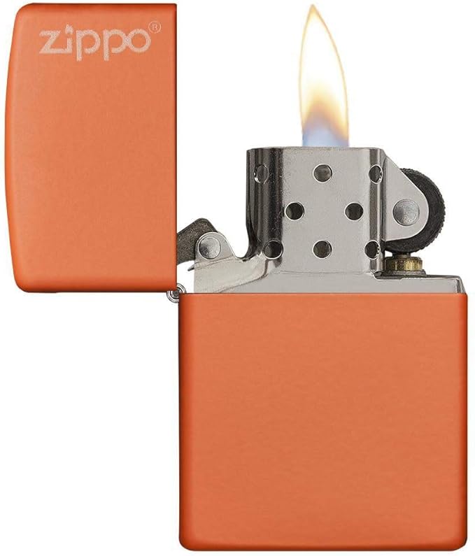 Zippo Classic Orange Matte with Logo Pocket Lighter