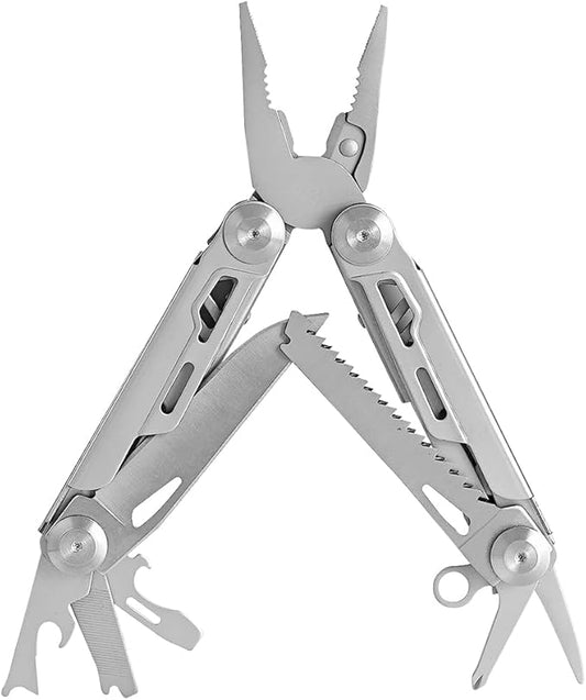 MINI Multitool Pliers, Multi Tool Keychain Pocket Knife Set with Safety Lock, Bottle Opener, Screwdriver Bits Set with Nylon Sheath Apply to Survival, Camping, Hunting and Hiking