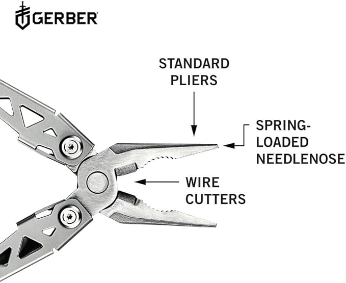 Gerber Multitool Suspension-NXT 15-in-1 EDC Pocket Knife Set with Wire Stripper, Needle Nose Pliers, and Pocket Clip, Gifts for Men, Stainless Steel