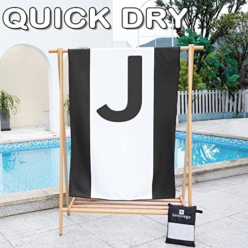 Genovega Oversized Monogrammed Microfiber Beach Towels Sandproof Compact for Men Women