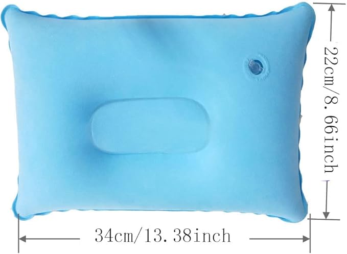 3 Pack Ultralight Inflatable Camping Travel Pillow Small Squared Flocked Fabric Air Pillow for Compact, Comfortable, Ergonomic Inflating Pillows for Neck & Lumbar Support While Camp Hiking Backpacking
