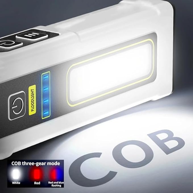 WINDFIRE Small Flashlight USB Rechargeable LED Work Light Super Bright, with COB SideLight 7 Modes Mini Magnetic Flashlights, for Car Repair Fishing Camping Reading Dog Walking