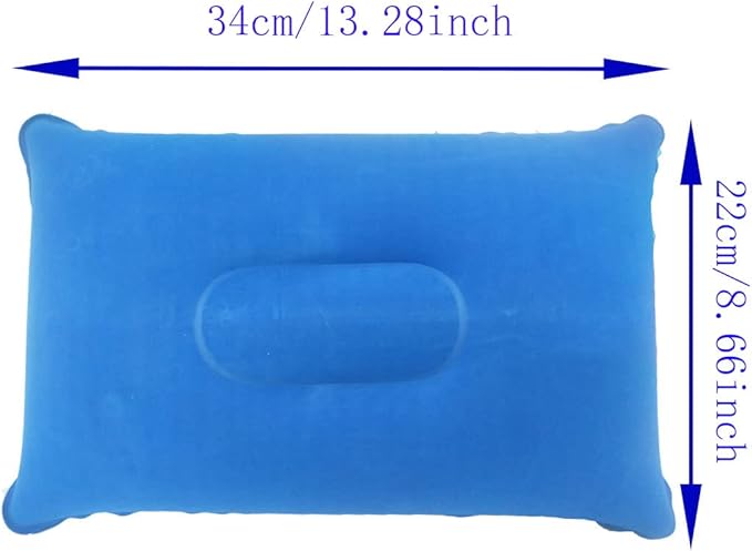 Camping Travel Pillow Small Squared Flocked Fabric Air Pillow, Compact, Comfortable and Ergonomic Inflatable Pillow, Used to Support Camping and Hiking (3 Pack Royal Blue, Purple, Duotone)