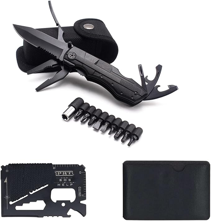 Portable Multitool Pocket Knife,Survival Equipment,Multi Tool father's day Gifts ,Folding Utility Pliers Set, Multipurpose for Fishing, Car, Travel, Hiking, Camping Accessories
