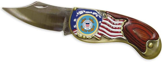 American Coin Treasures Armed Forces Colorized Quarter Pocket Knife - Coast Guard