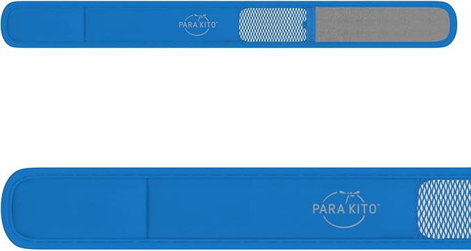 PARA'KITO Mosquito Insect & Bug Protection Wristband - Mosquito Stickers, Bug Spray Alternative Essentials for Beach, Camping, Desert Hiking, Christmas Bonfires - Natural Essential Oils (Blue)