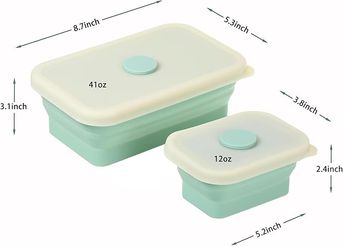 Collapsible Bowls for Camping(41oz,100% Food-grade Silicone Bowl with Lid Free BPA,Folding Mixing Bowls for Travel,RV storage,Leftovers,Swell Salad Bowl Kit