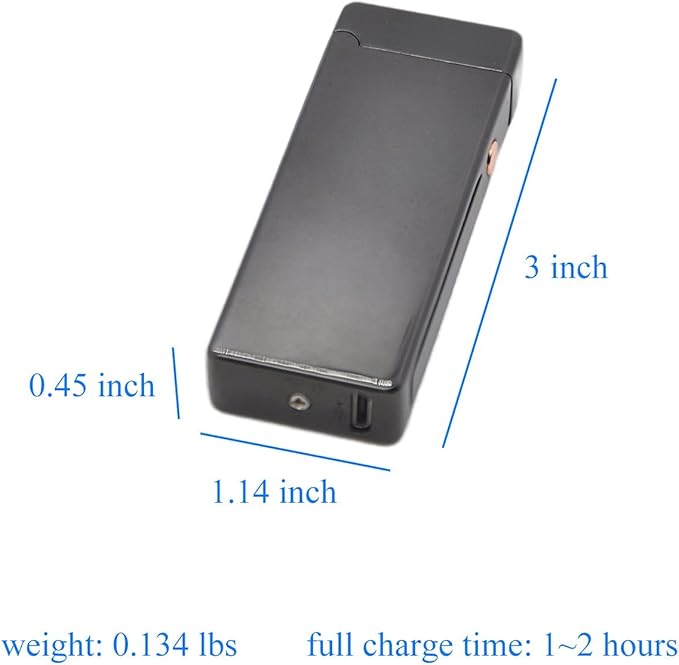 Custom Electric Lighter Personalized Kitchen for Candle Gift Windproof USB Rechargeable Dual Arc for Camping Christmas Father's Day Valentine's Day… (Custom) (Black)