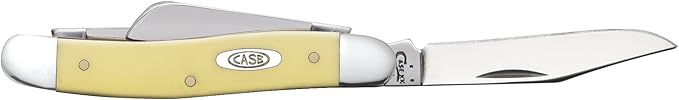 Case XX WR Pocket Knife Madium Stockman With Synthetic Handle, Carbon Steel CV Blades, Length Closed: 3 5/8 Inches (Yellow Synthetic)