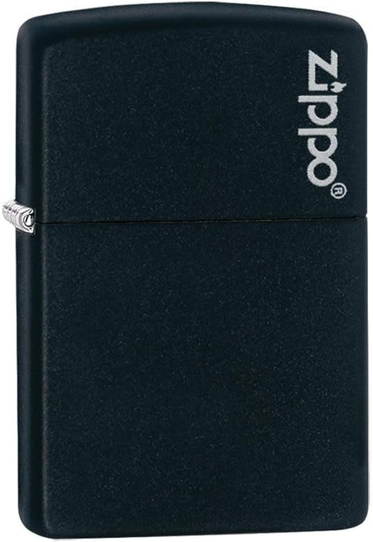 Zippo Logo Black Matte Pocket Lighter