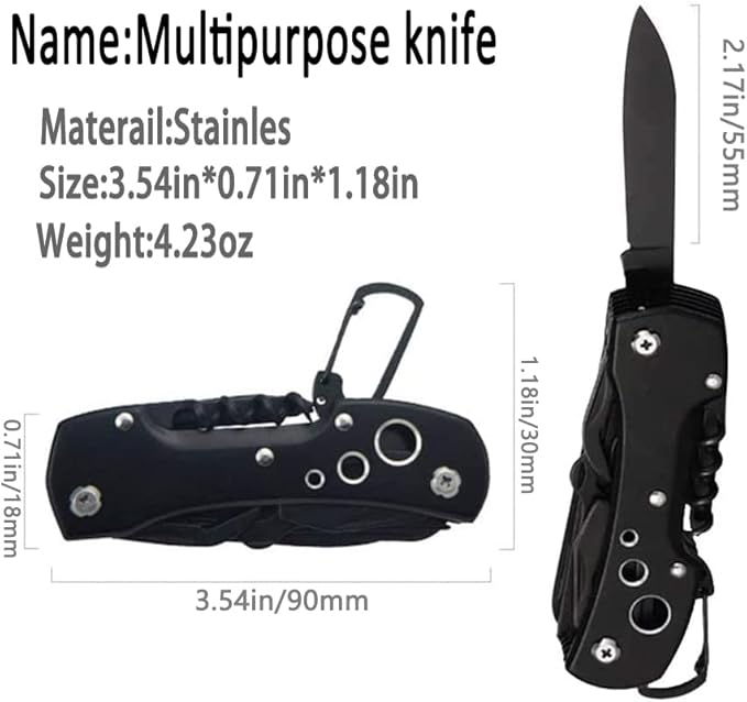HONZIN Swiss Style Multi Function Pocket Knife - for Every Day use Including Outdoor Survival Fishing, Gifts for Dad Men