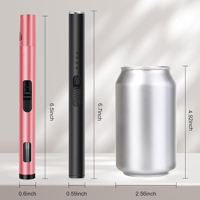 LcFun Candle Lighter 2 Pack, Windproof Electric Plasma Arc Lighter USB Rechargeable, Refillable Butane Lighter Adjustable Jet Flame Torch Lighter for Candles, Grill, BBQ (Butane Not Included)