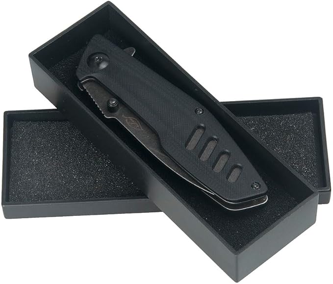 ILEAF Pocket Folding Knife, 3.2 inch 5Cr13 Stainless Steel Blade, Black G10 Handle, Liner Lock for Everyday Carry Outdoor Camping (5Cr13 Steel)