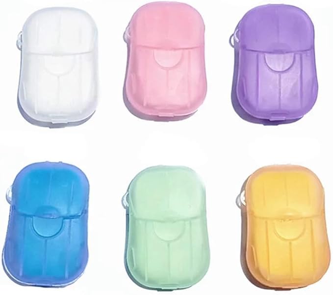 6Pcs Colorful Soap Sheets for Traveling,Portable Soap Paper, Effectively Cleans Stains, Suitable for BBQ, Camping, Hiking, Traveling,Personal Care, Camping Soap and Shampoo