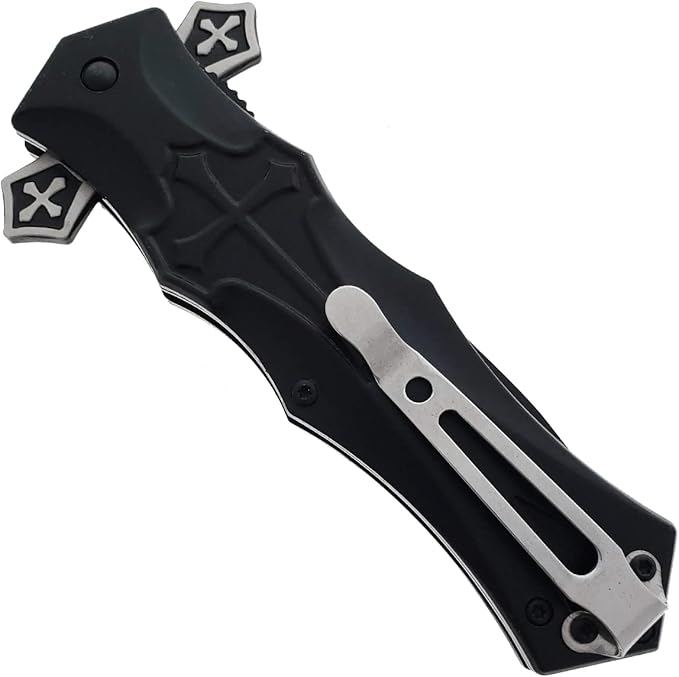 Tac Force stainless steel Dagger Style Folding Knife, Black