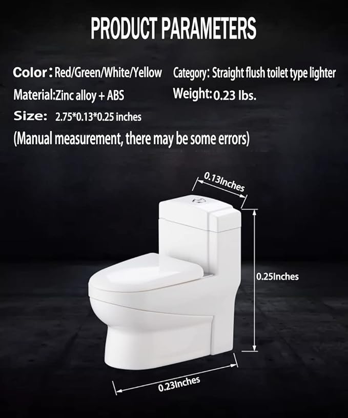 Cool Torch Lighters Refillable Creative Toilet Shape Windproof Jet Flame Lighter for Gifts Fireplace Candle Camping BBQ (Without Butane Gas) (20)