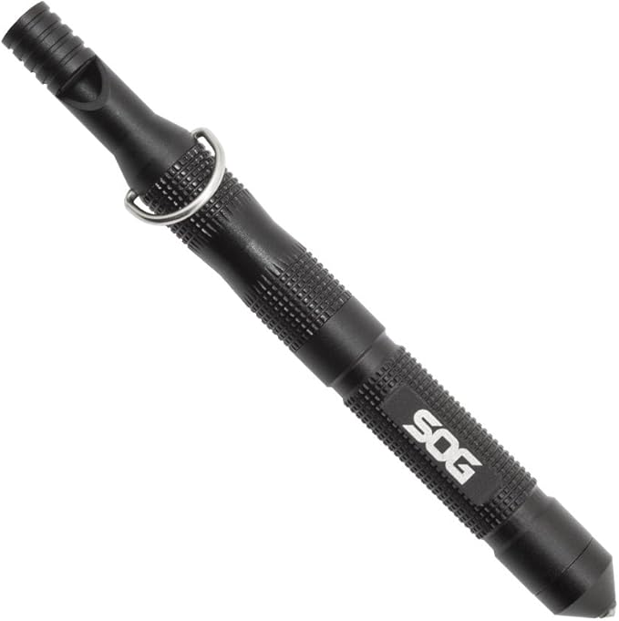 SOG PowerPint Mini 18-Tool Pocket Multitool Pliers Set & Flint Survival Defense Tool Safety Whistle Fire Starter