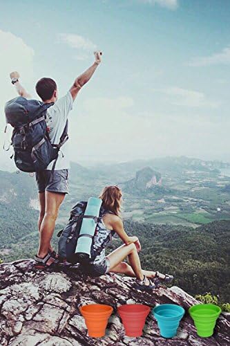 Silicone Collapsible Travel Cup for Outdoor Camping and Hiking (1 Pack) (Blue)